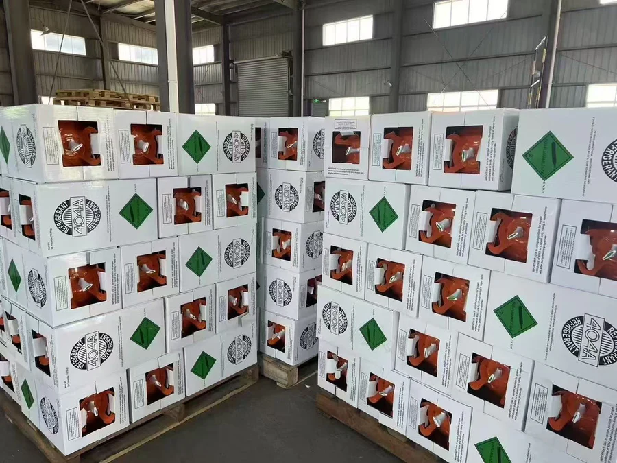 Pallets of boxed R-404A refrigerant cylinders in the MaxCool warehouse
